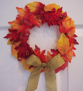 craft ideas for kids - leaf wreath
